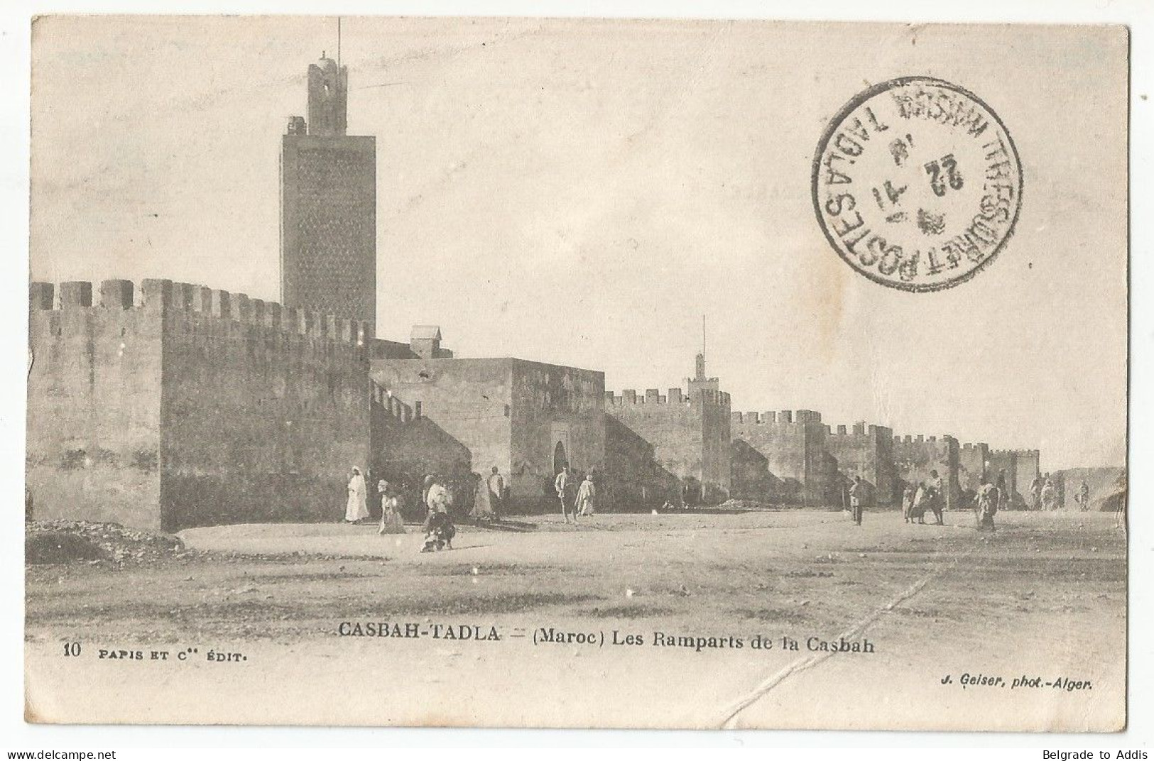 Maroc Tadla Carte Postale 1918 Armée Française - Lettres & Documents