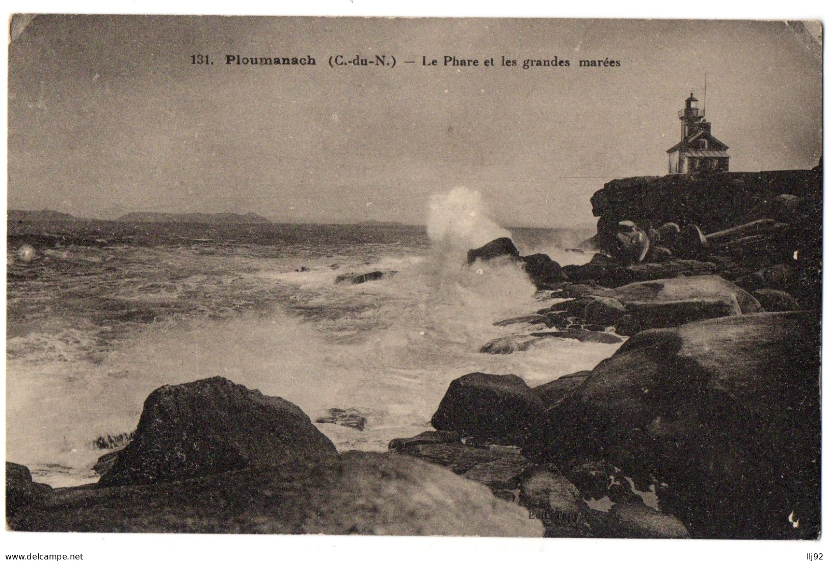 CPA 22 - PLOUMANAC'H (Côtes D'Armor) - 131. Le Phare Et Les Grandes Marées - Ploumanac'h