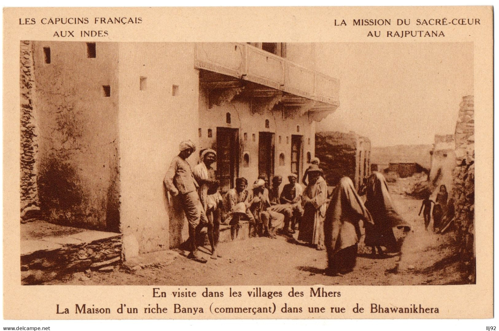 CPA INDE - Maison D'un Riche Banya Dans Une Rue De Bhawanikhera - Capucins Français, Mission Du Sacré-coeur Au Rajputana - Inde