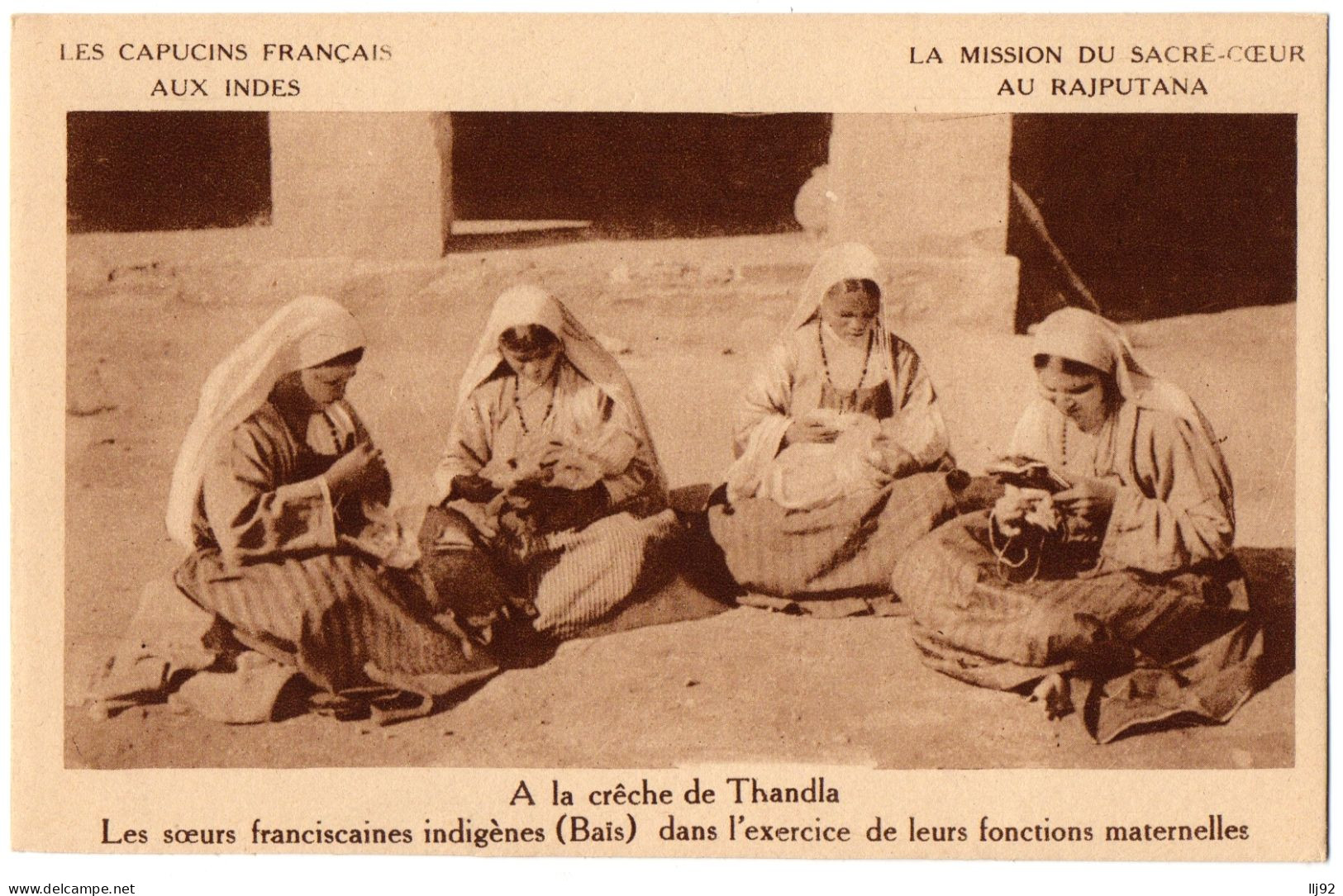 CPA INDE - A La Crêche De Thandla, Les Soeurs Franciscaines - Capucins Français, Mission Du Sacré-coeur Au Rajputana.  - India