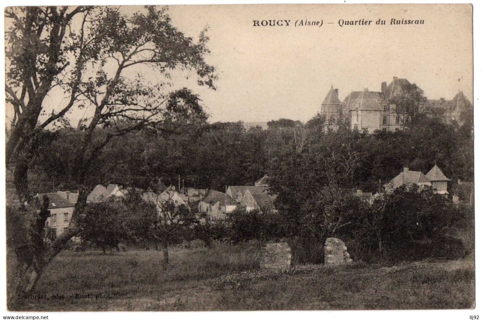CPA 02 - ROUCY (Aisne) - Quartier Du Ruisseau (vue Peu Courante) - Other & Unclassified