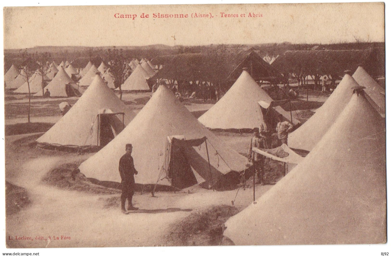 CPA 02 - Camp De SISSONNE (Aisne) - Tentes Et Abris - Ed. L. Leclere - Sissonne
