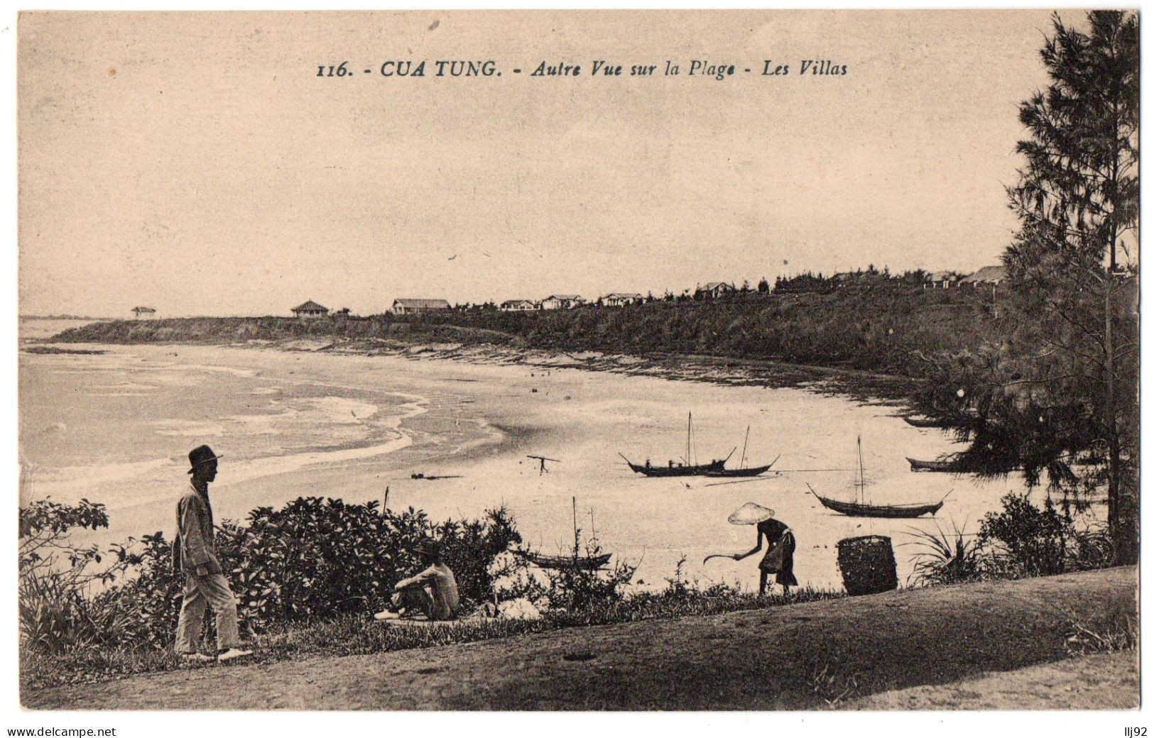 CPA VIET NAM - CUA TUNG - 116. Autre Vue Sur La Plage. Les Villas (petite Animatiion) - Ed. Fajolle - Vietnam