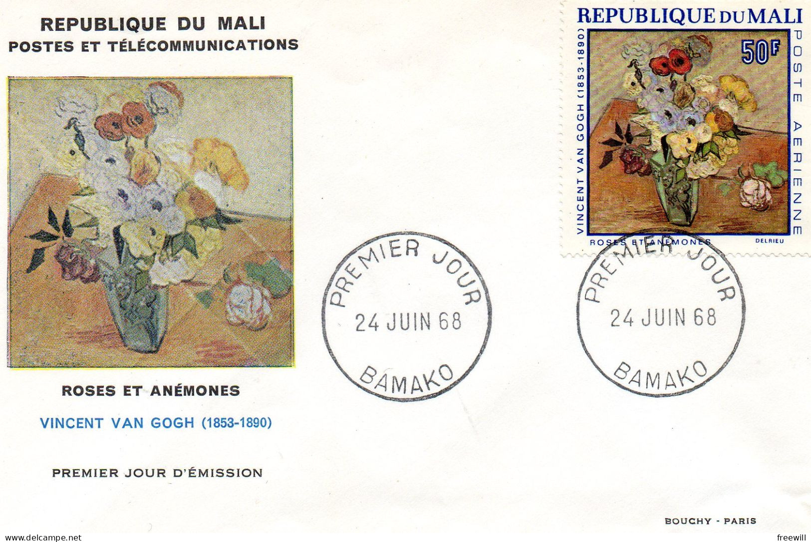 Mali  Vincent Van Gogh FDC - Mali (1959-...)