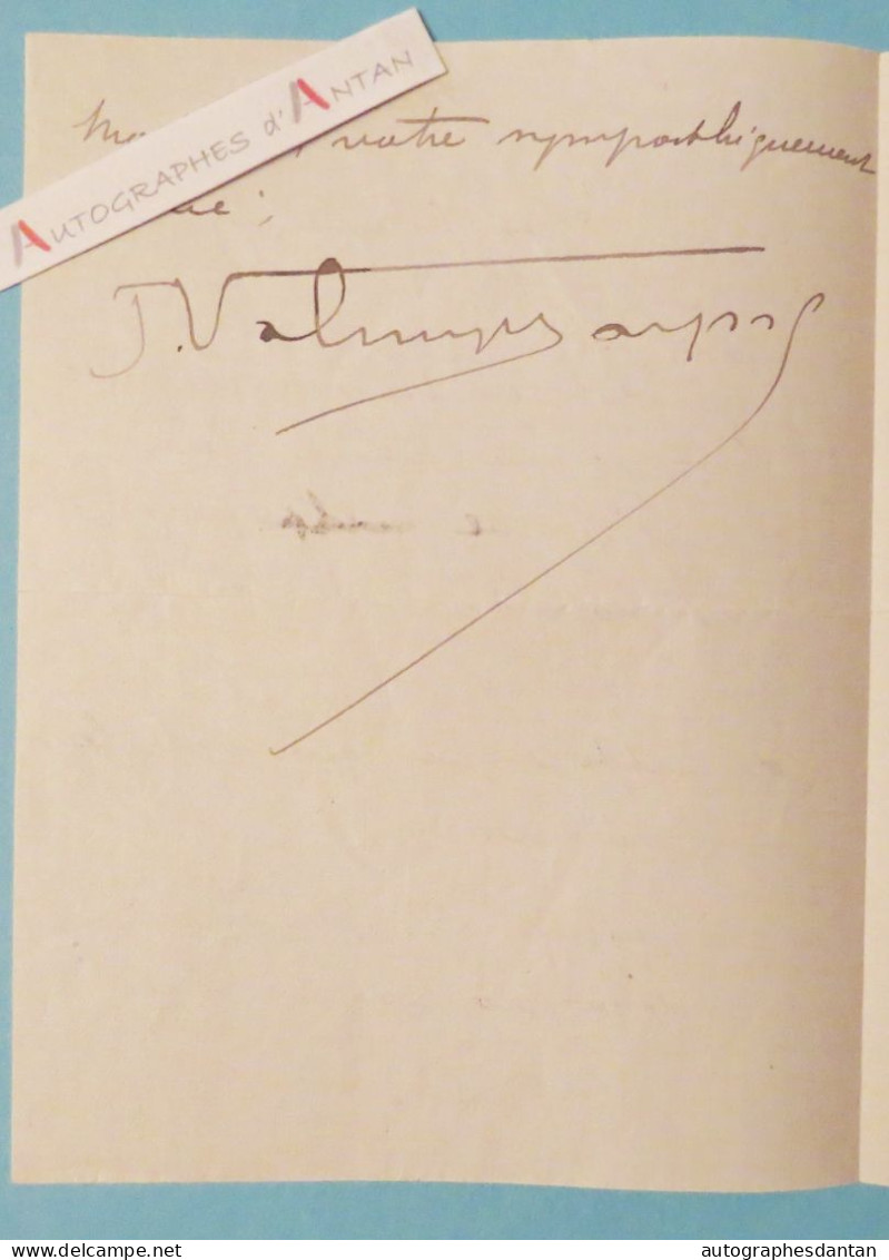● L.A.S Jean VALMY BAYSSE Poète - Victor HUGO - GROGNARD - Né Saint-Médard-en-Jalles (Gironde) Lettre Autographe Rare - Escritores
