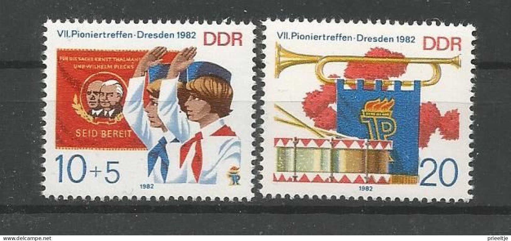 DDR 1982 7th Pioneers Reunion Dresden Y.T. 2373/2374 ** - Ungebraucht