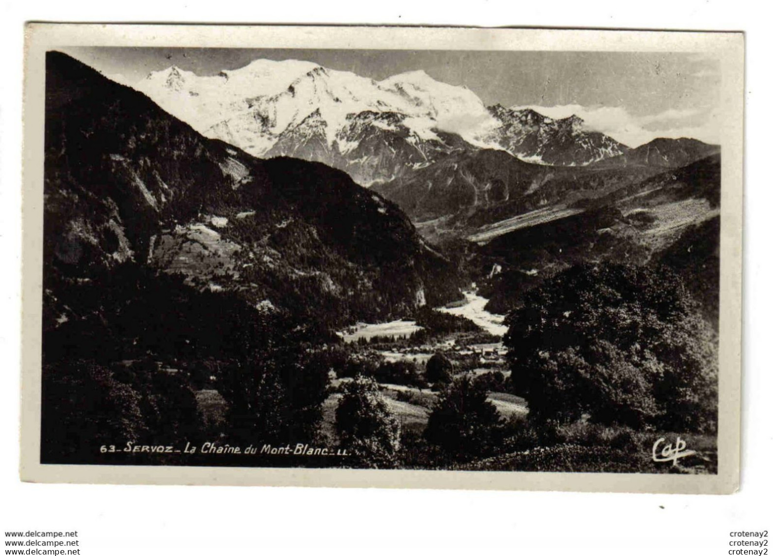 74 SERVOZ Vers Les Houches St Gervais N°63 La Chaîne Du Mont Blanc VOIR DOS - Les Houches