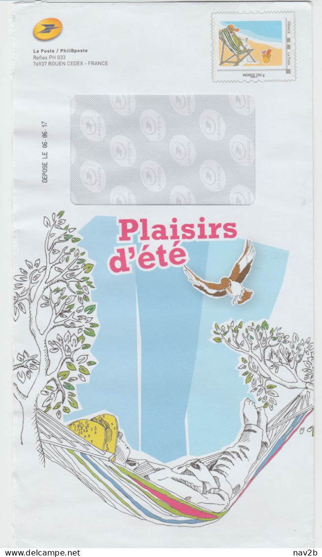 Entier Enveloppe TSC Philaposte . 2017 . Plaisirs D'été . - Prêts-à-poster:Stamped On Demand & Semi-official Overprinting (1995-...)