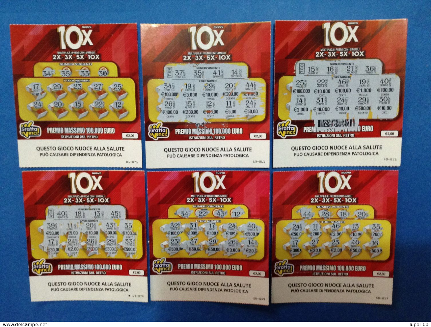 6 Biglietti Lotteria Gratta E Vinci Nuovo 10x - Lottery Tickets