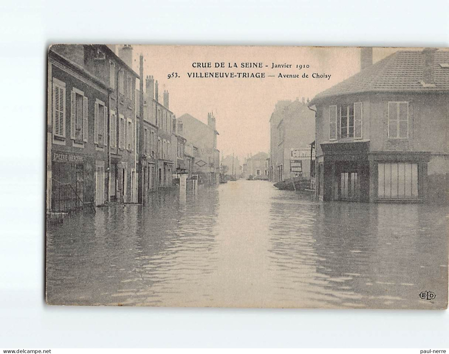 VILLENEUVE TRIAGE : Inondations 1910, Avenue De Choisy - état - Sonstige & Ohne Zuordnung