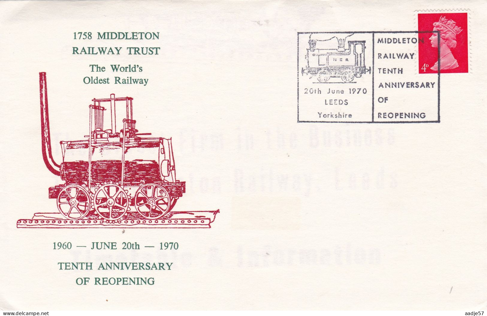 GB Engeland 1970 Middleton Railway Trust World's Oldest Railway - Trains