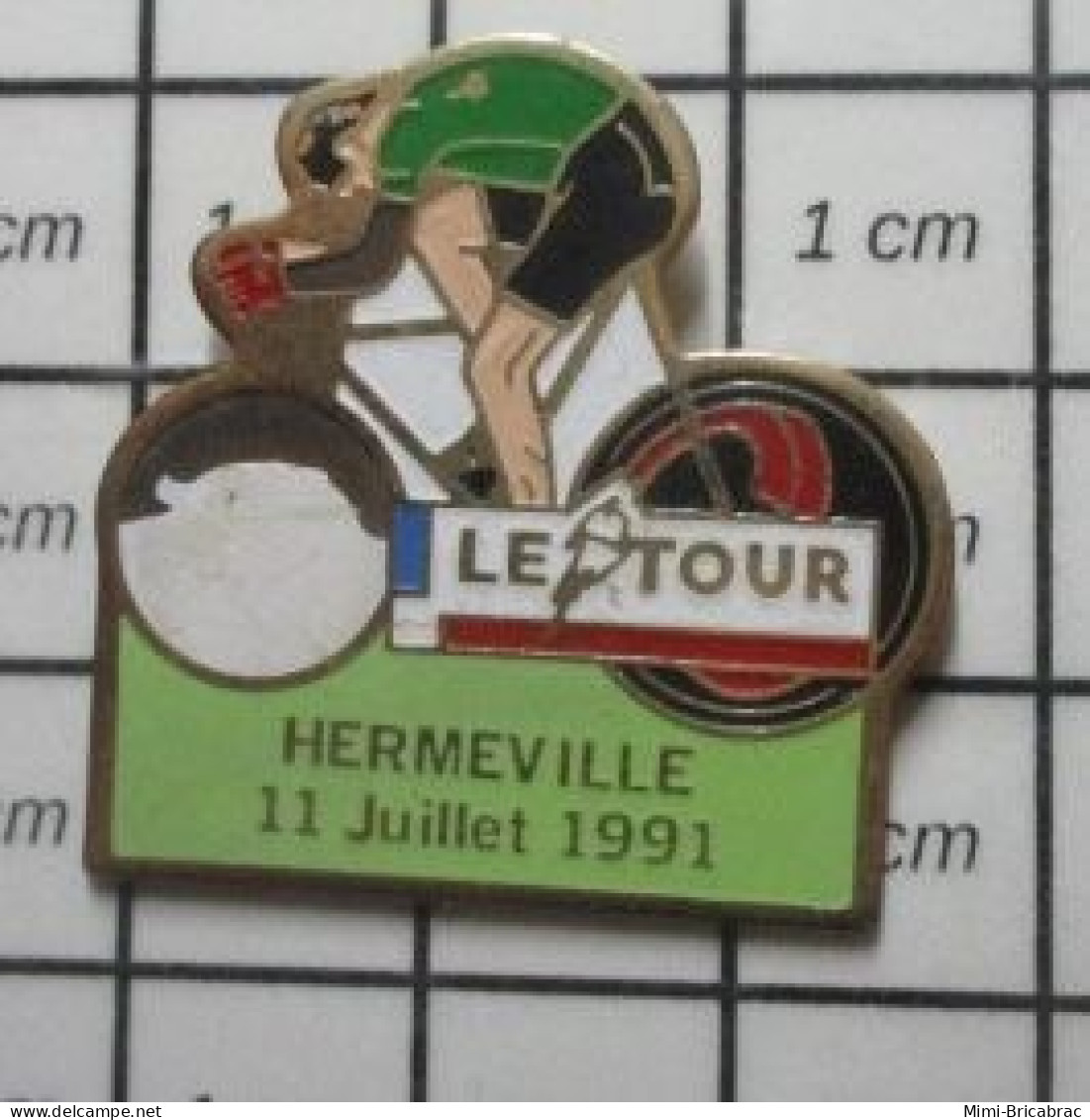 613D Pin's Pins / Beau Et Rare /  SPORTS / CYCLISME TOUR DE FRANCE 92 MAILLOT VERT HERMEVILLE 1991 - Radsport