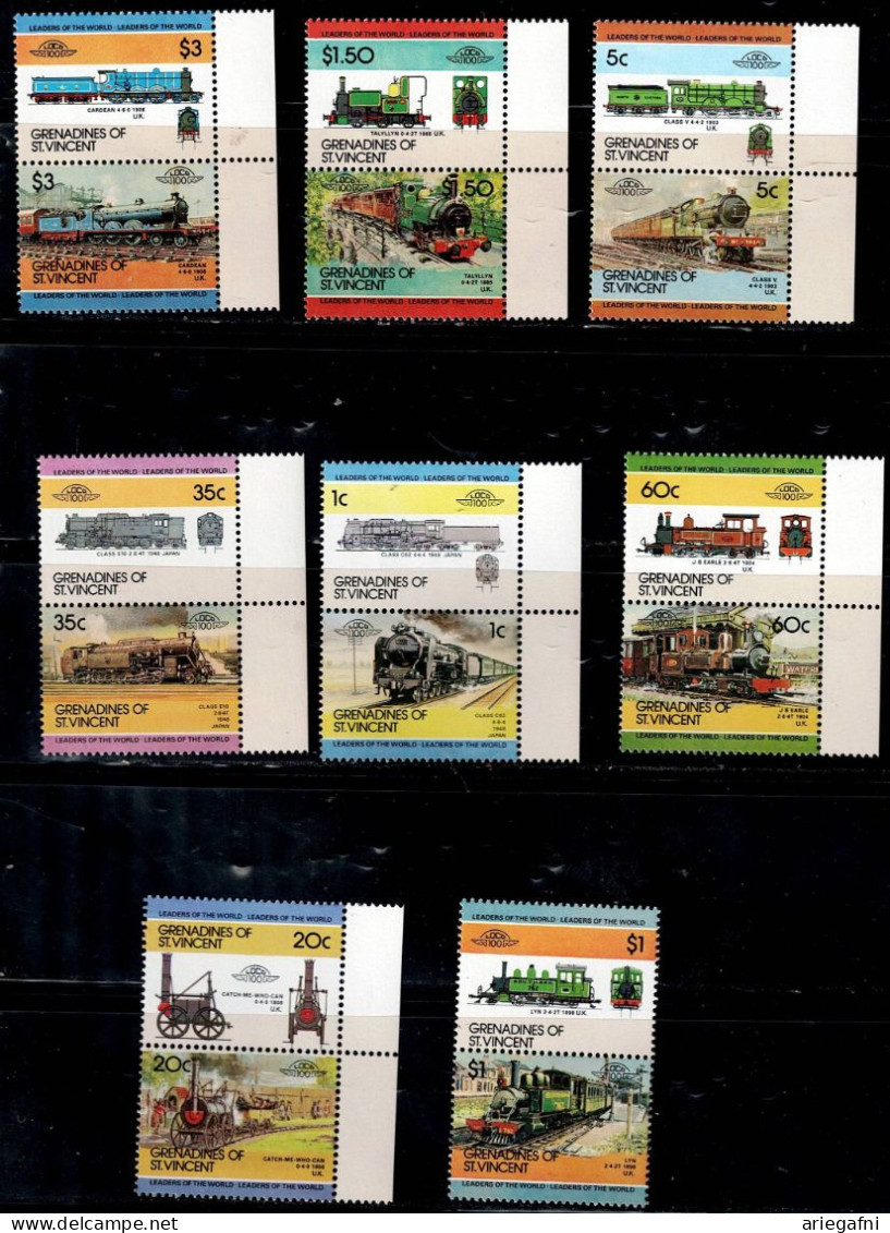 GRENADINES OF ST.VINCENT 1984 TRAINS  MI No 324-39 MNH VF!! - Eisenbahnen