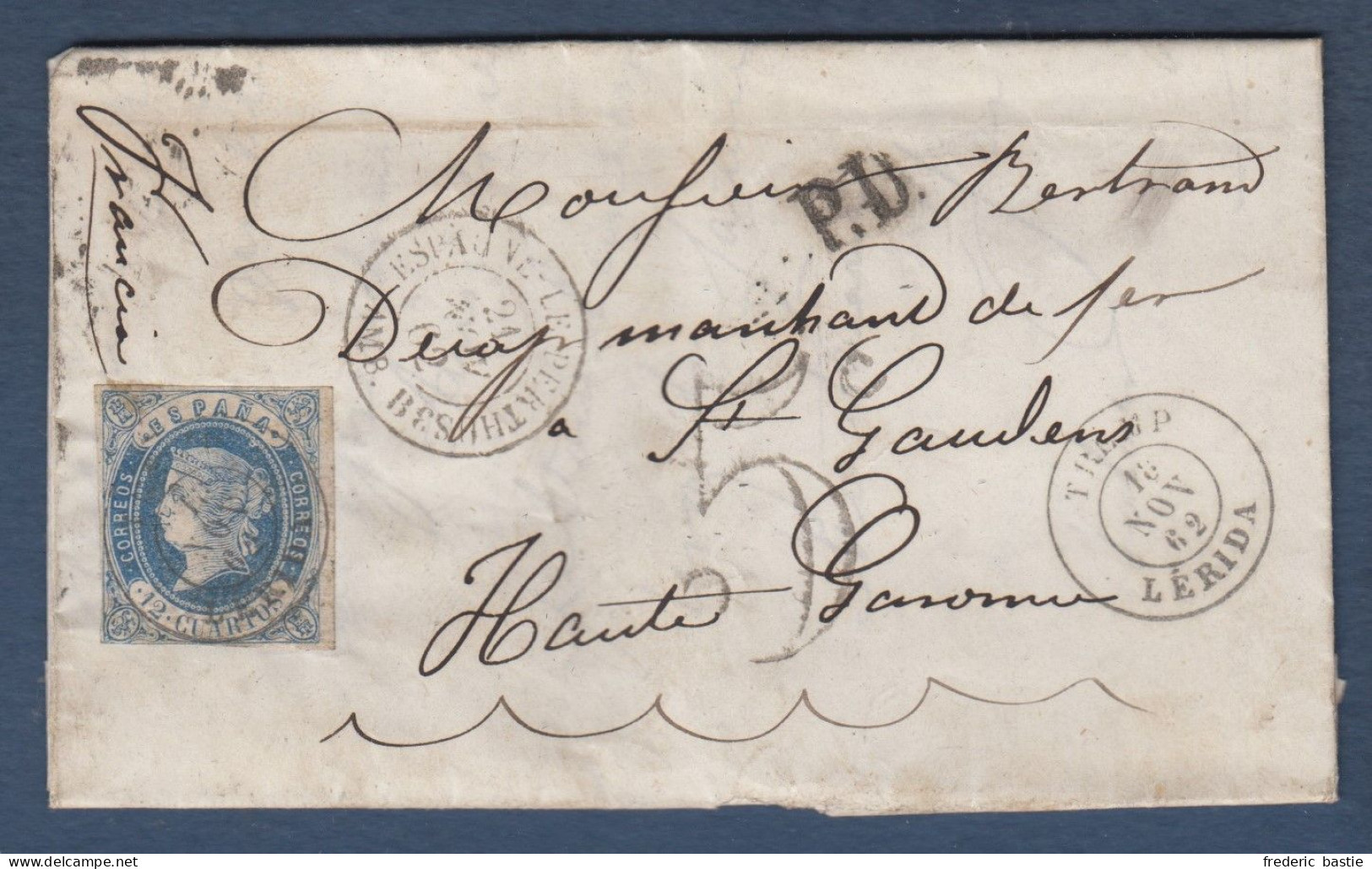 Cachet D'entrée ESPAGNE  LE PERTHUS 3  AMB. B Sur Lettre De TREMP - Entry Postmarks