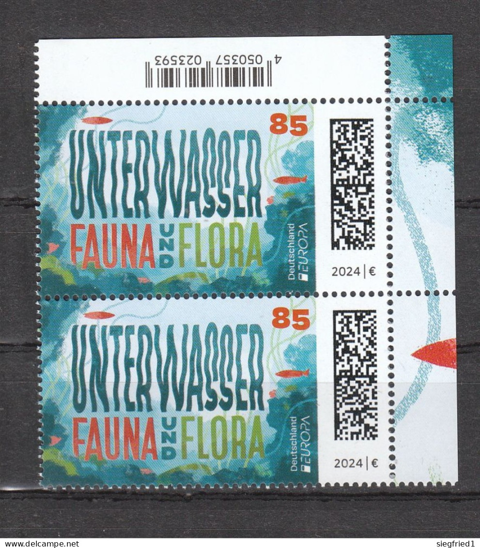 Deutschland BRD **  3828 CEPT Unterwasserfauna Und- Flora  Strichkodierung Kopfstehend   Neuausgabe 2.5.2024 - Unused Stamps