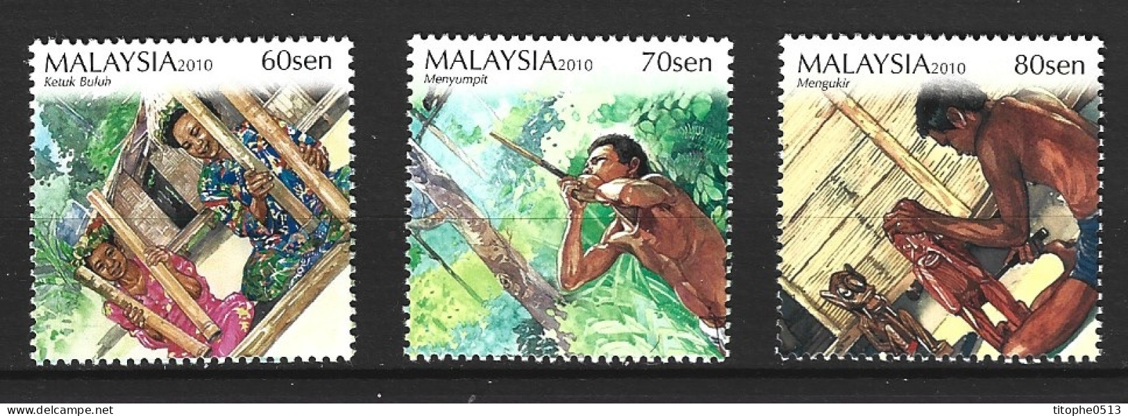MALAISIE. N°1438-40 De 2010. Aborigènes. - Malasia (1964-...)
