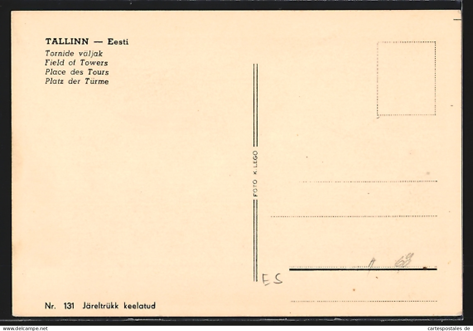 AK Eesti /Tallinn, Platz Der Türme  - Estonia