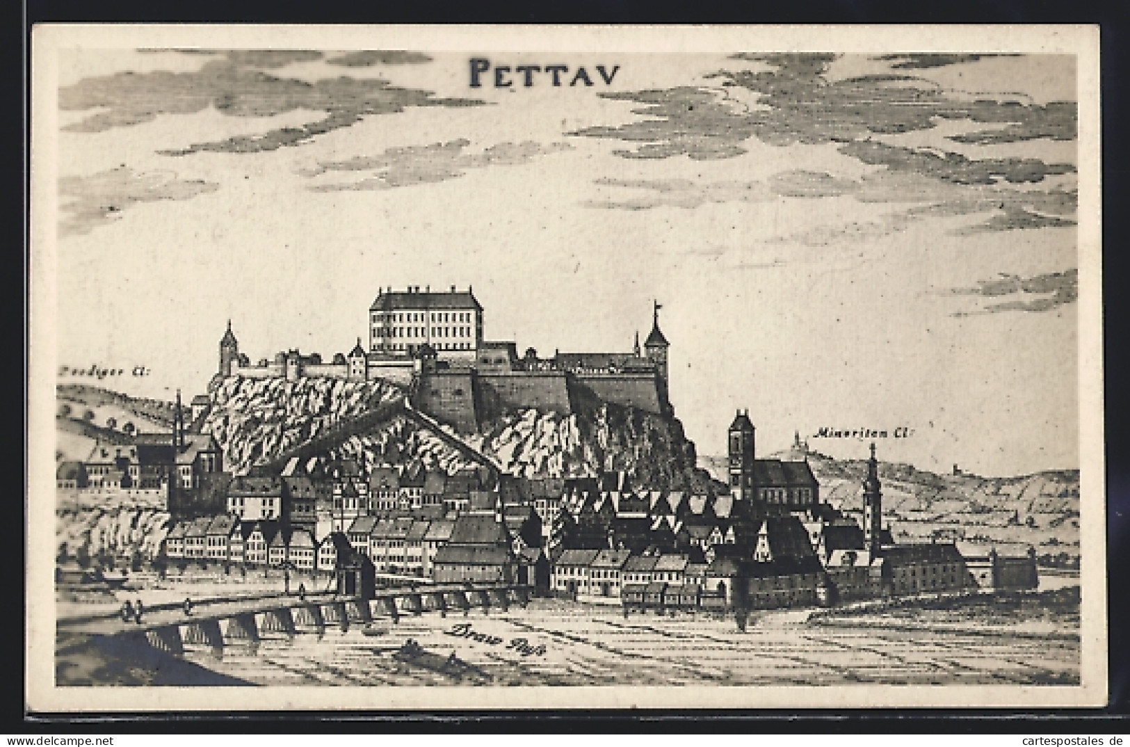 Künstler-AK Pettau, Ortsansicht Während Der Zeit Der Türkenkriege Um 1650  - Slovenia