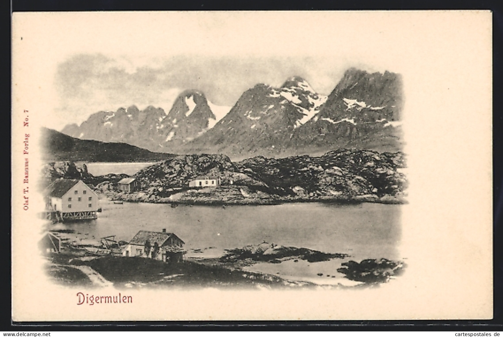AK Digermulen, Ortsansicht Am Fjord Gegen Die Berge  - Noorwegen