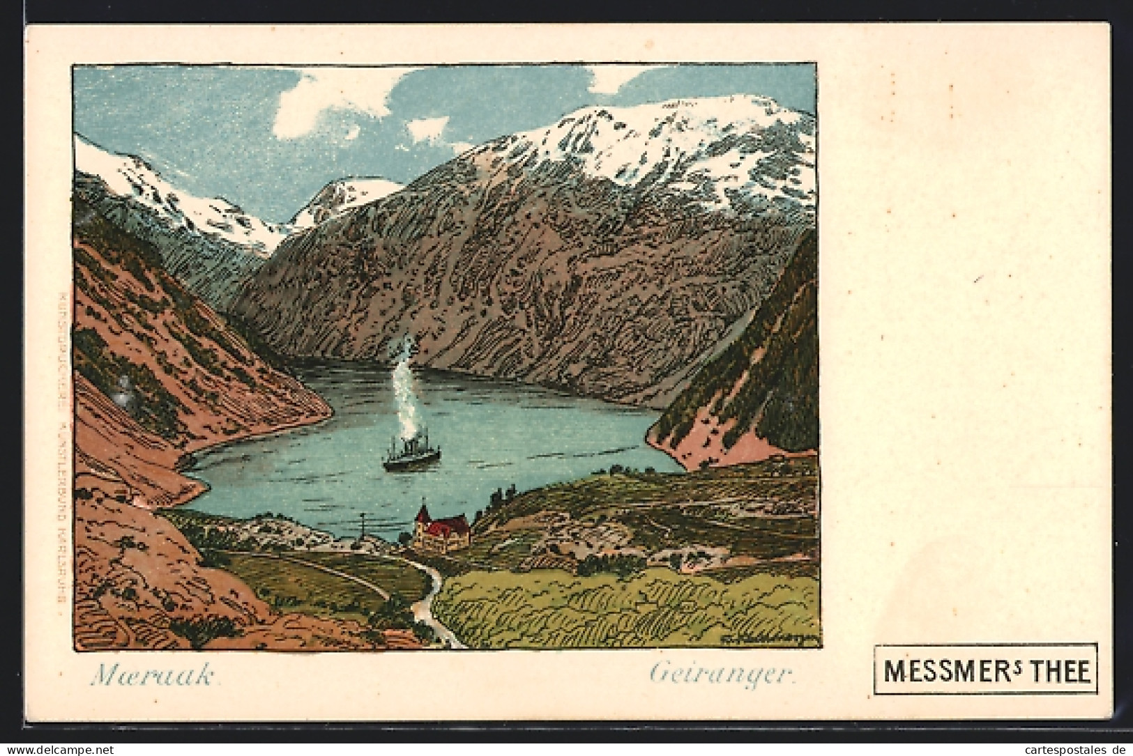 AK Geiranger, Moerak, Ortsansicht Mit Bergen Und See  - Noorwegen