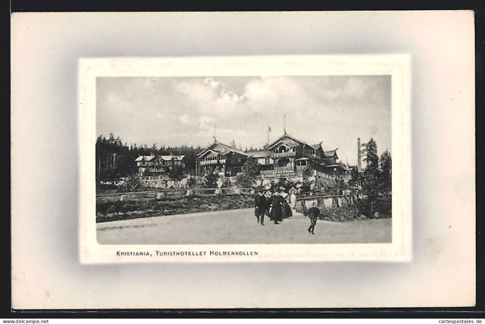 AK Kristiania, Turisthotellet Holmenkollen, Geprägtes Passepartout  - Norway