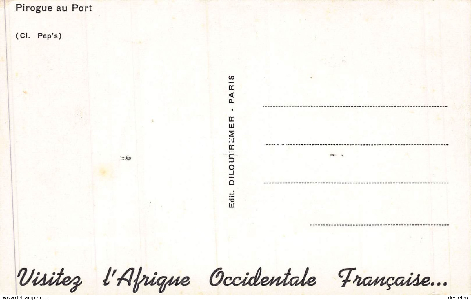 Pirogue Au Port - L'Afrique Occidentale Française - Unclassified
