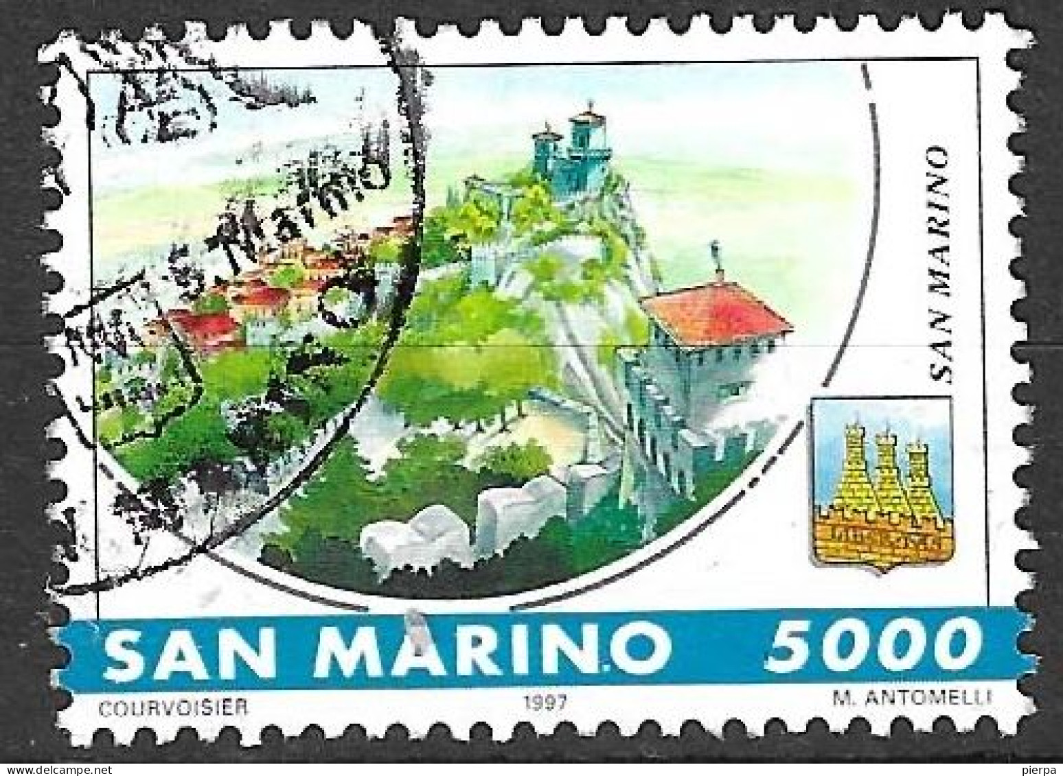 SAN MARINO -1997 - CASTELLI - LIRE 5.000 - USATO ( YVERT 1507- MICHEL 1712 - SS 1555) - Usados