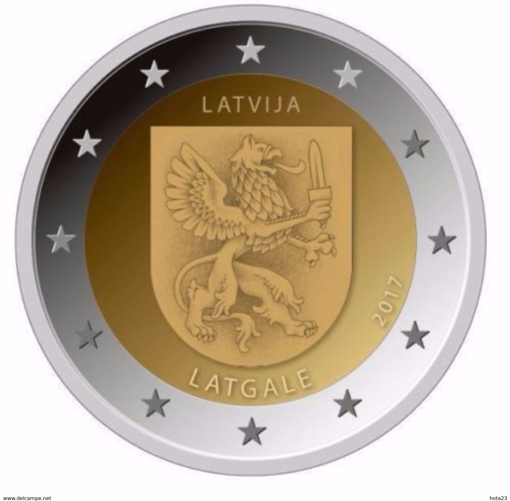 (!) 2 Euro COIN  Latvia 2017  Region  LATGALE Commemorative Coin LETTLAND LETTONIA  UNC  FROM MINT ROLL - Latvia