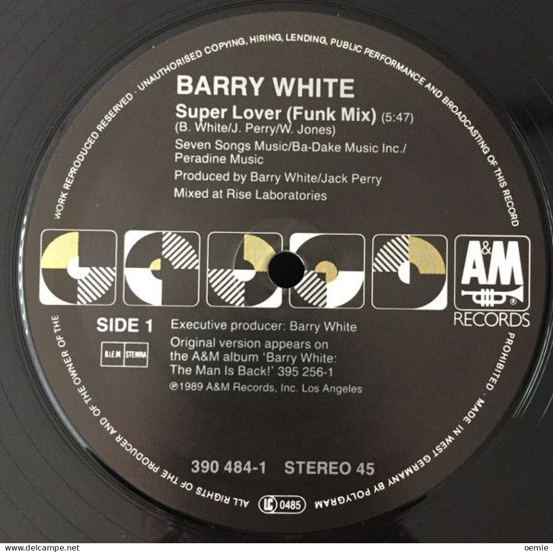 BARRY WHITE   SUPER LOVER - 45 T - Maxi-Single