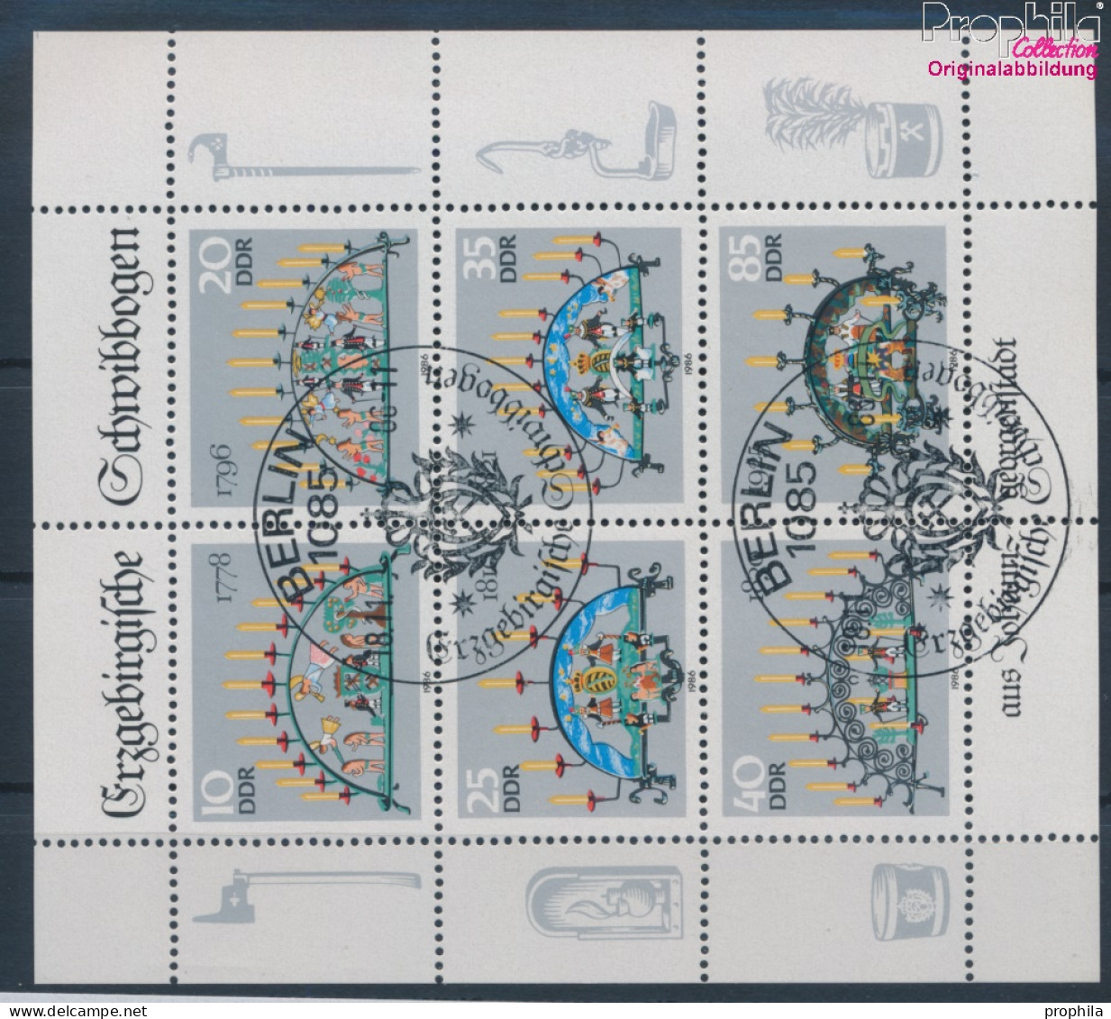 DDR 3057-3062 Kleinbogen (kompl.Ausgabe) Gestempelt 1986 Schwibbogen (10405852 - Used Stamps