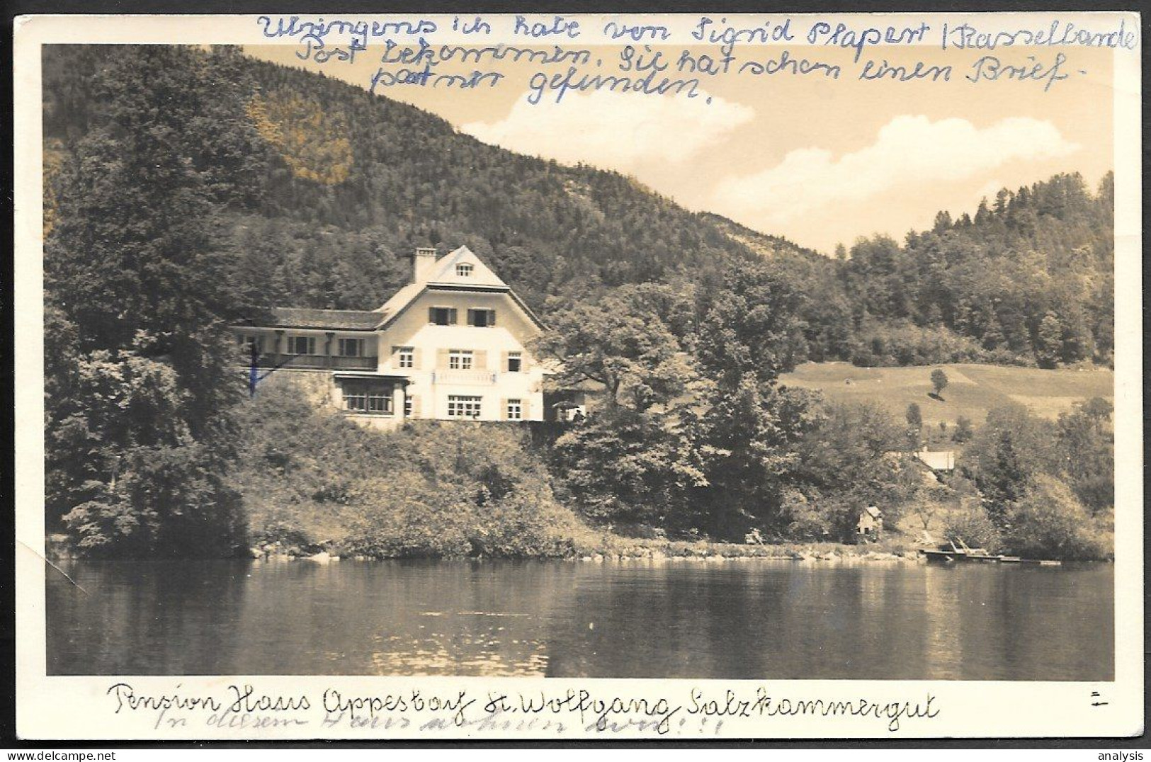 Austria St.Wolfgang Hotel Appesbach Old Real Photo PC 1950s Mailed - St. Wolfgang