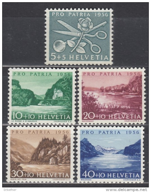 SCHWEIZ  627-631, Postfrisch **,  Pro Patria 1956, Seen Und Wassserläufe - Neufs