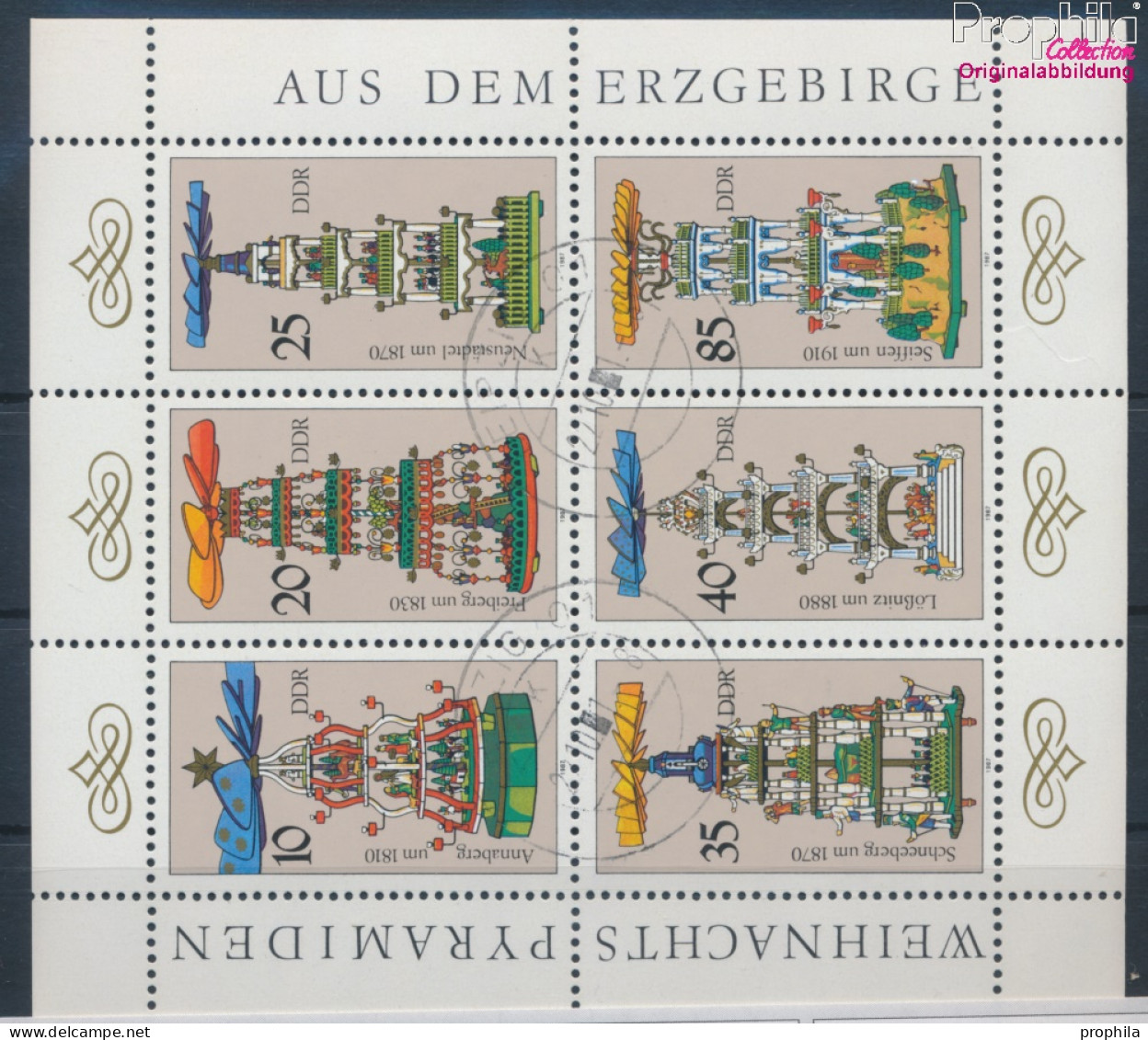 DDR 3134-3139 Kleinbogen (kompl.Ausgabe) Gestempelt 1987 Weihnachten (10405826 - Gebruikt