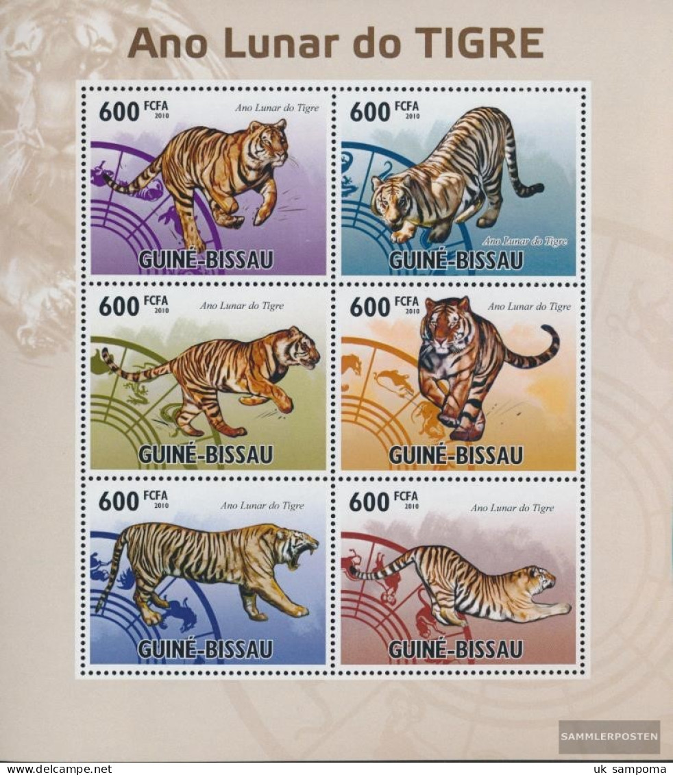 Guinea-Bissau 4856-4861 Sheetlet (complete. Issue) Unmounted Mint / Never Hinged 2010 Chinese Year Of Tigers - Guinea-Bissau