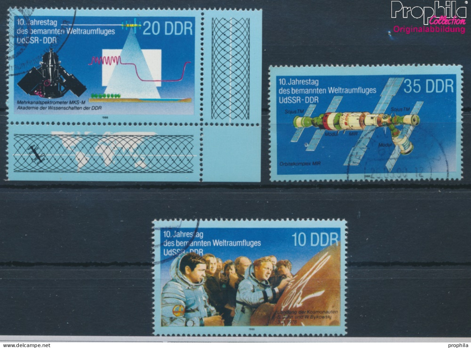 DDR 3190-3192 (kompl.Ausgabe) Gestempelt 1988 Weltraumflug (10405801 - Gebraucht
