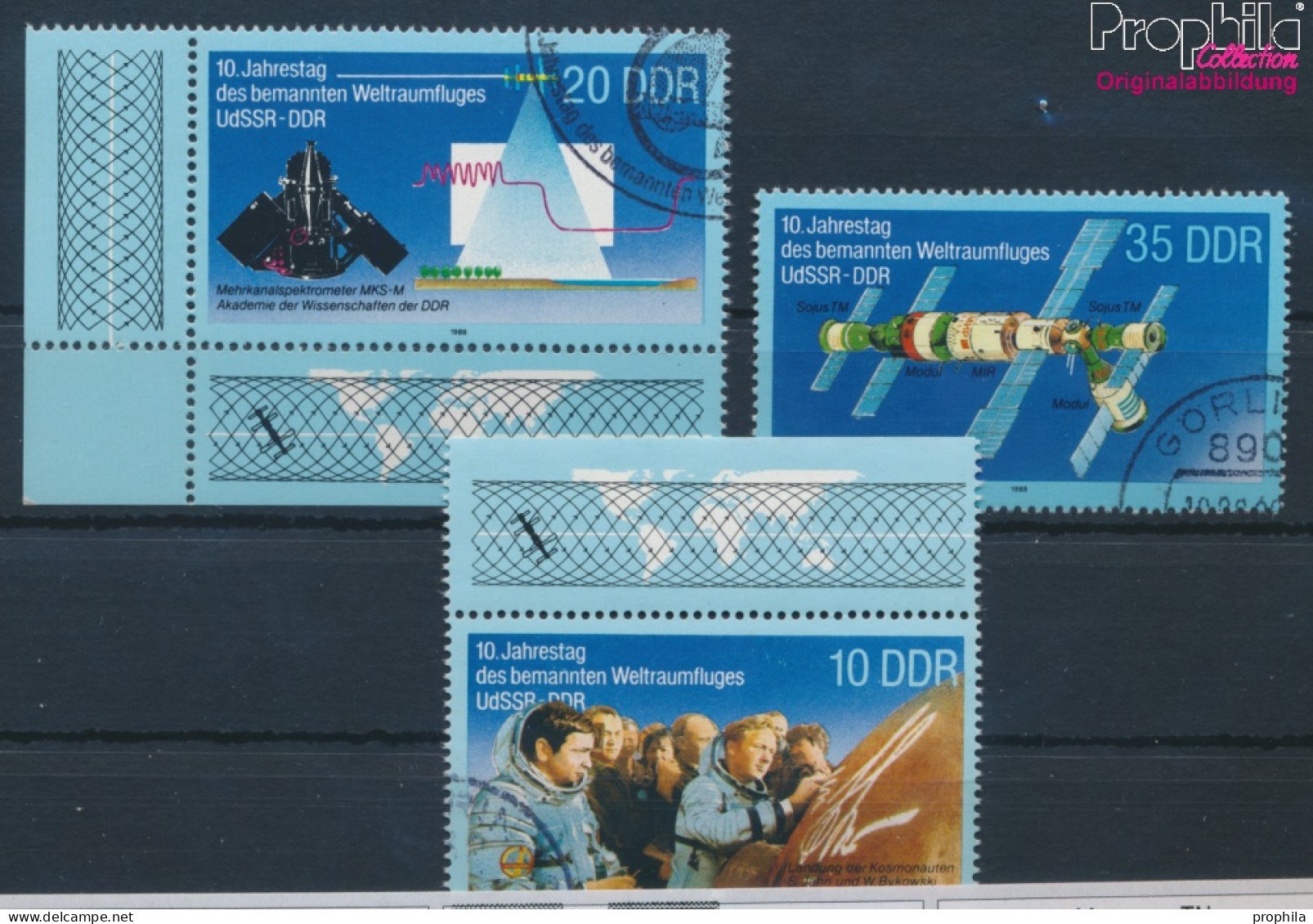 DDR 3190-3192 (kompl.Ausgabe) Gestempelt 1988 Weltraumflug (10405802 - Used Stamps