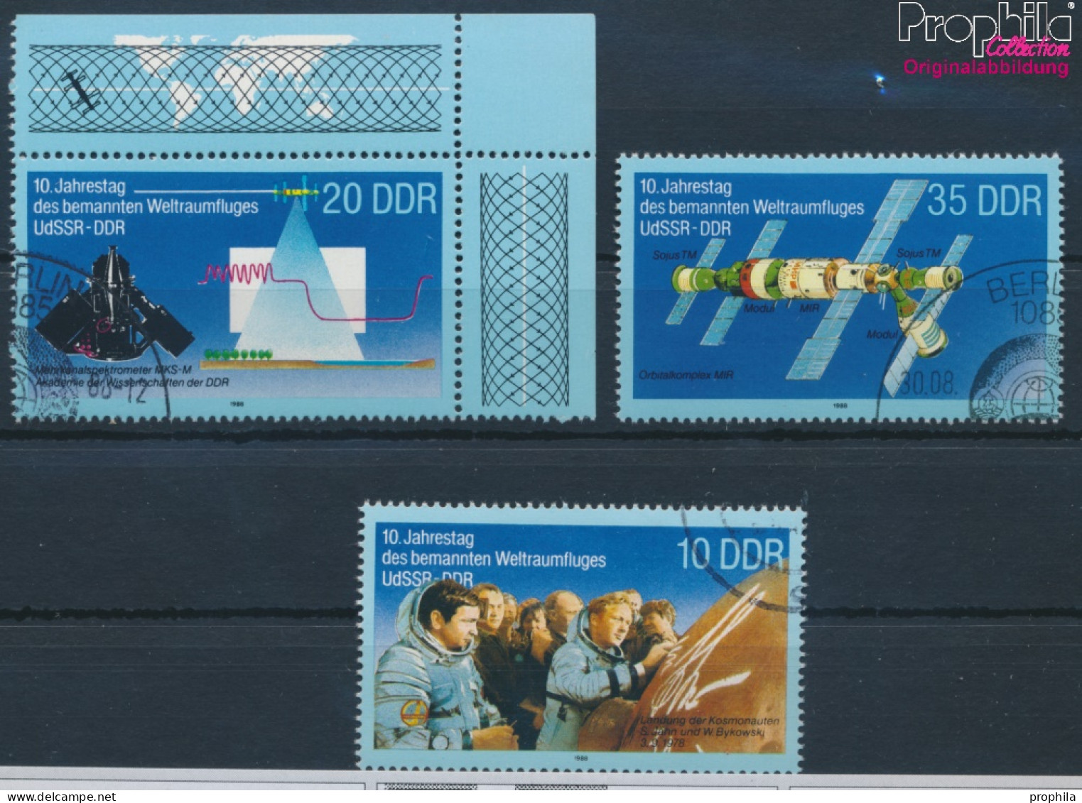 DDR 3190-3192 (kompl.Ausgabe) Gestempelt 1988 Weltraumflug (10405803 - Usati