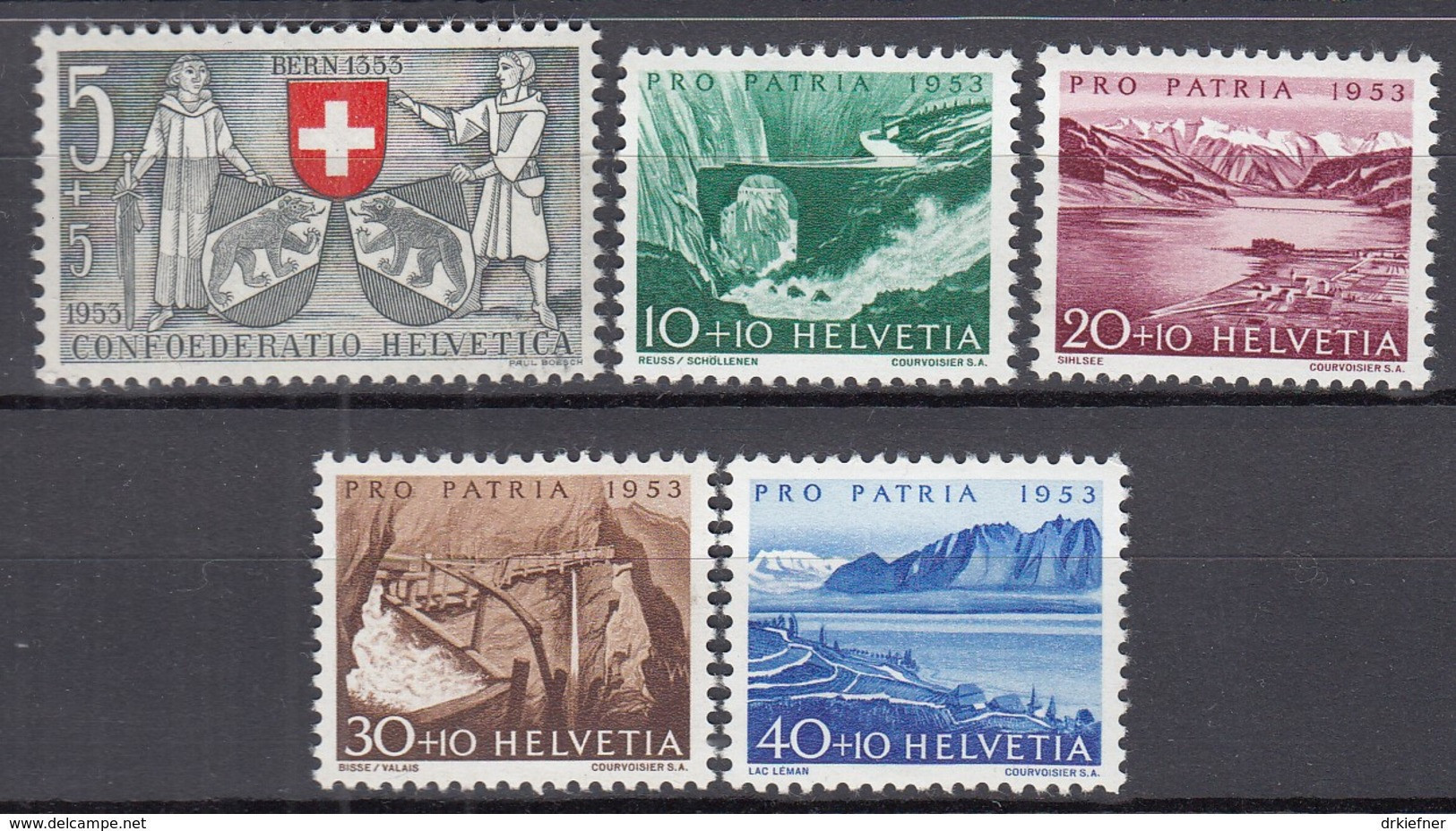 SCHWEIZ  580-584, Postfrisch **, Pro Patria: Seen Und Wasserläufe 1953 - Neufs