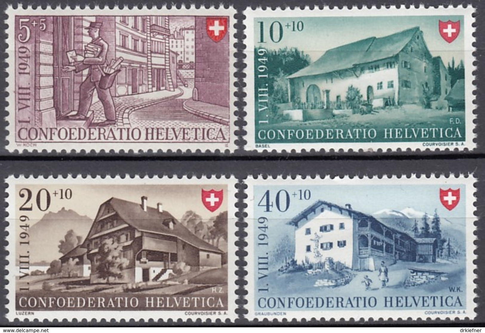 SCHWEIZ 525-528, Postfrisch *, Pro Patria: Landhäuser 1949 - Unused Stamps