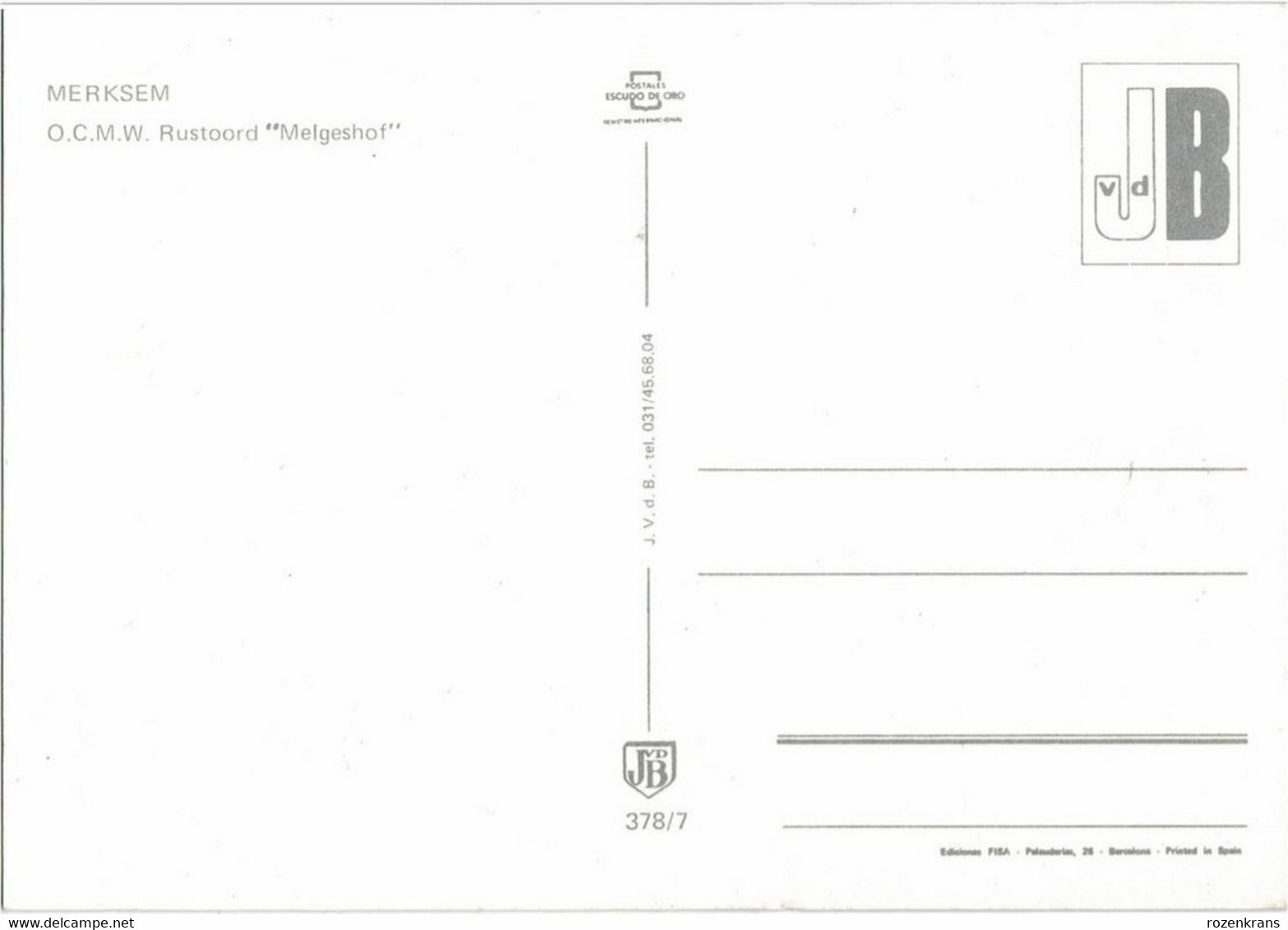 Lot Lotje Van 6 Postkaarten Groot Formaat JvdB Grote Kaart Groeten Uit Merksem Antwerpen (In Zeer Goede Staat) CPA - Antwerpen