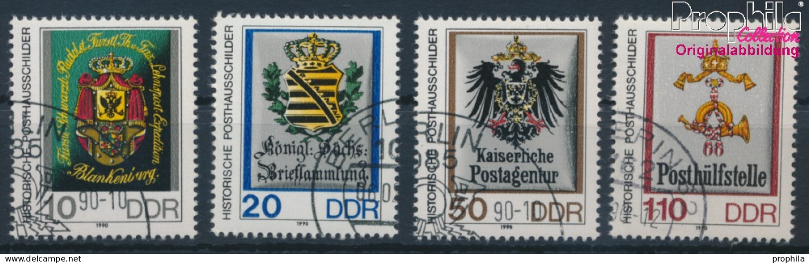 DDR 3302-3305 (kompl.Ausgabe) Gestempelt 1990 Posthausschilder Kleinformat (10405745 - Usati