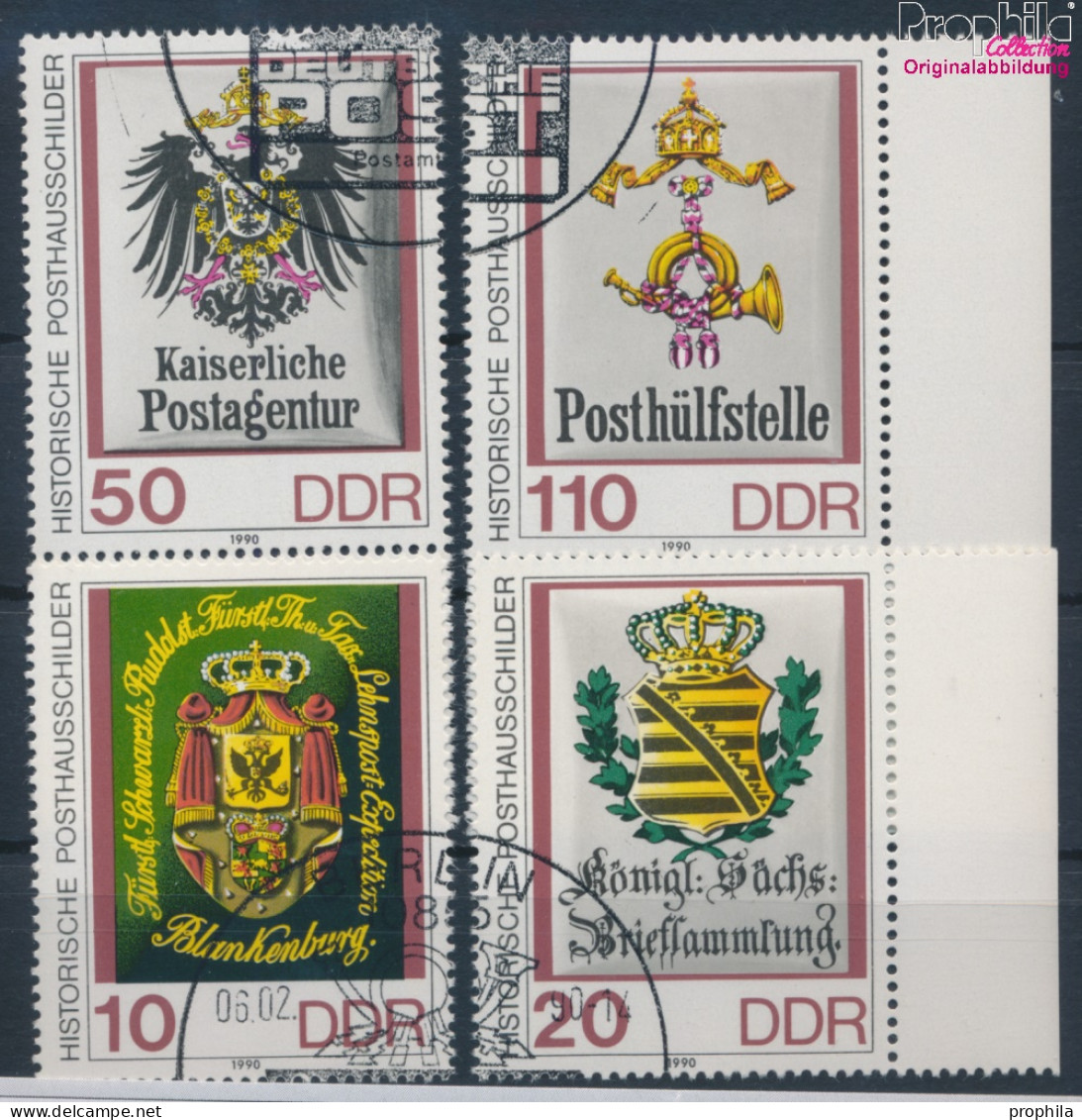 DDR 3306-3309 (kompl.Ausgabe) Gestempelt 1990 Posthausschilder (10405742 - Gebraucht