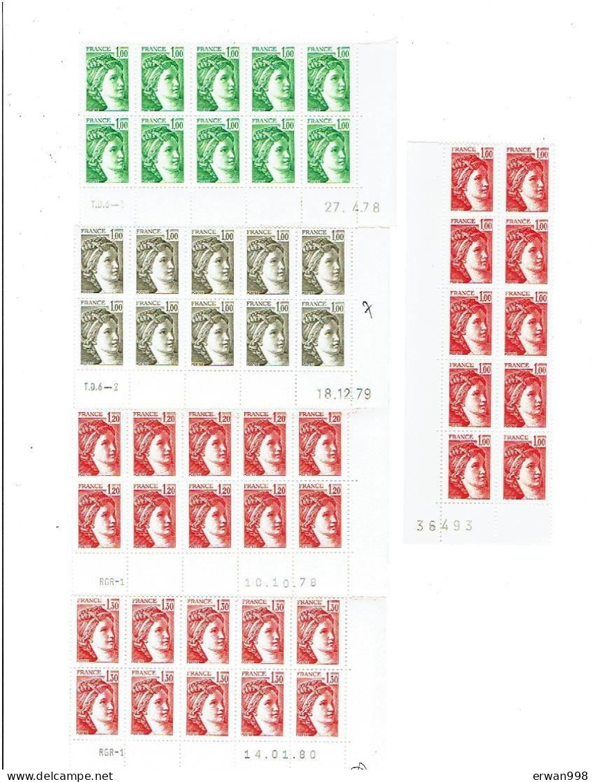 SABINE Lot De 21 Blocs De 10 Timbres 1978/1980 Neufs Sans Charnière   (104) - 1970-1979