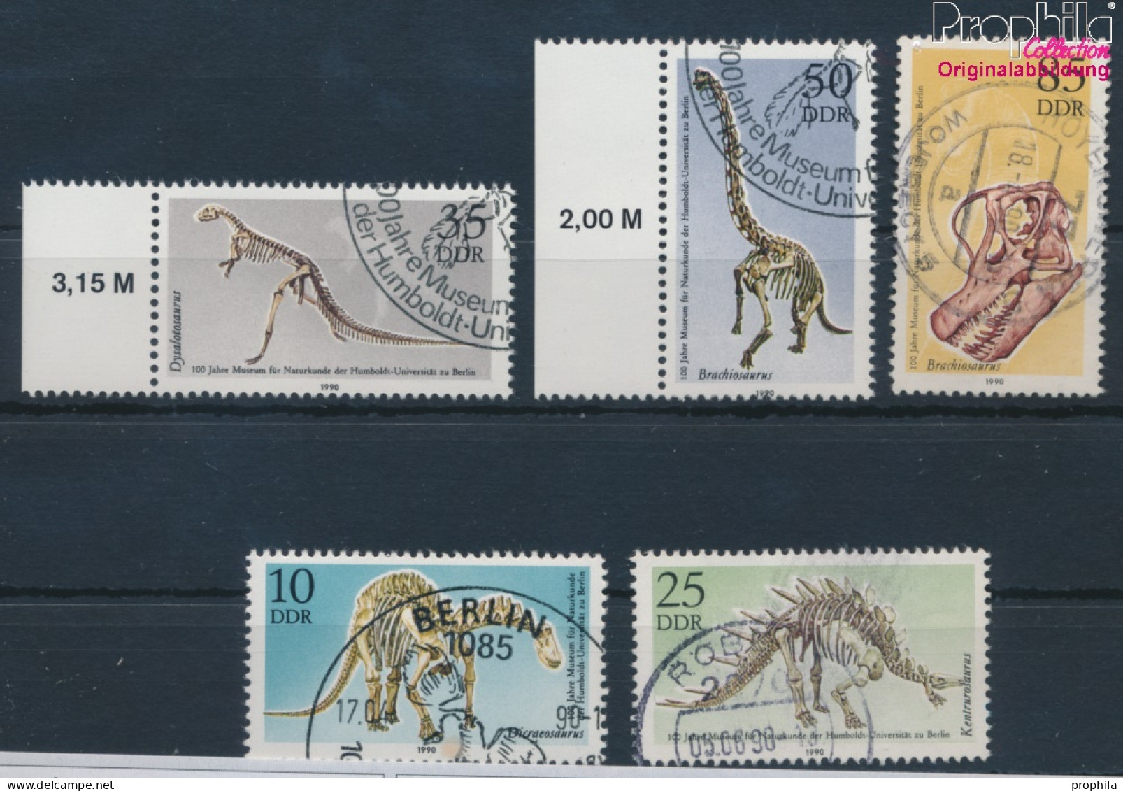 DDR 3324-3328 (kompl.Ausgabe) Gestempelt 1990 Saurier (10405738 - Used Stamps