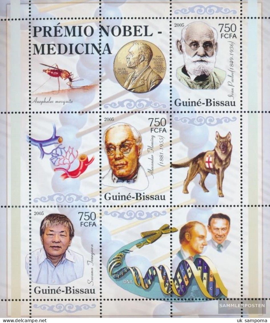 Guinea-Bissau 3180-3182 Sheetlet (complete. Issue) Unmounted Mint / Never Hinged 2005 Nobel Laureates -- Medicine - Guinea-Bissau