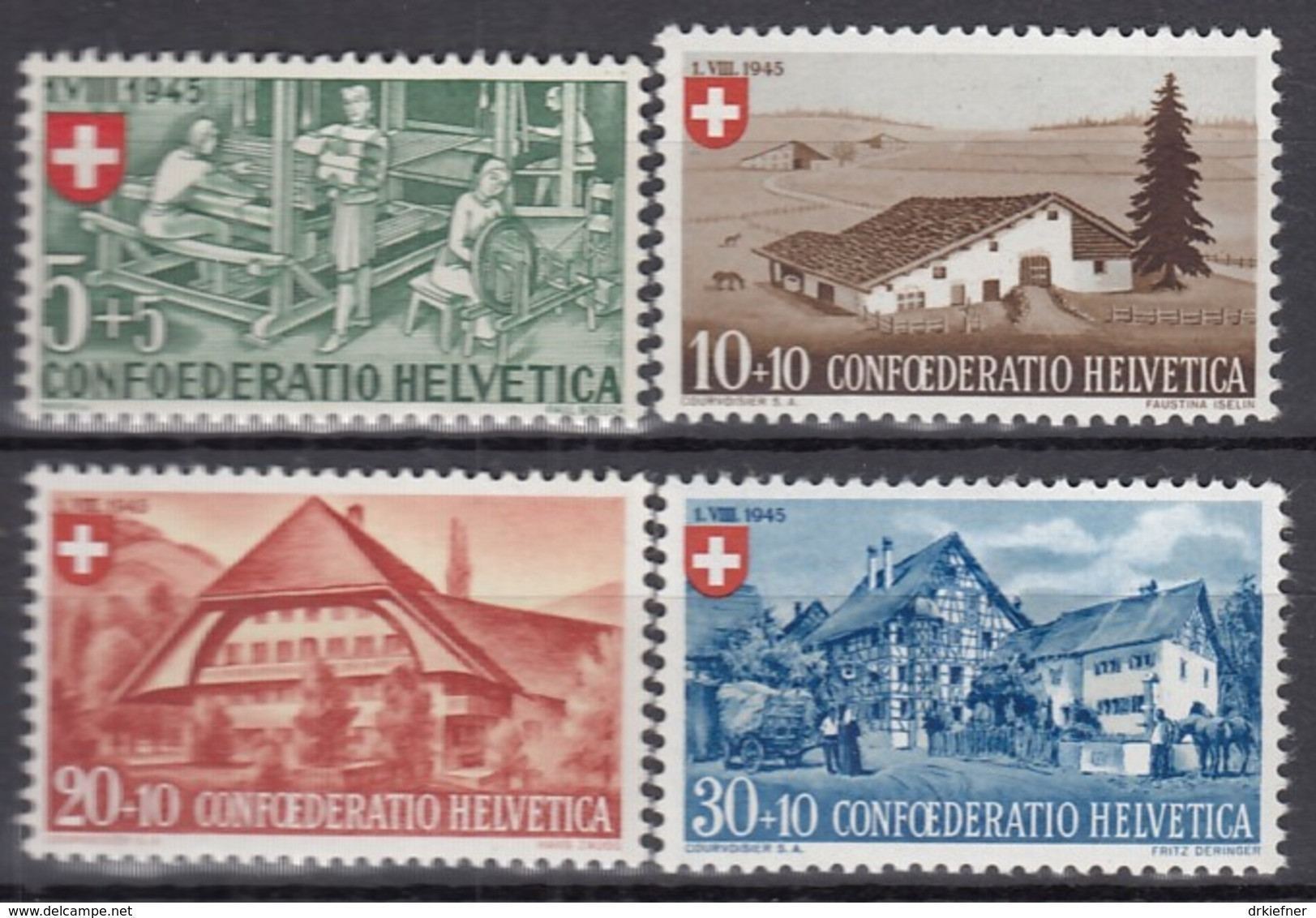 SCHWEIZ  460-463,  Postfrisch *, Pro Patria 1945, Landhäuser - Unused Stamps