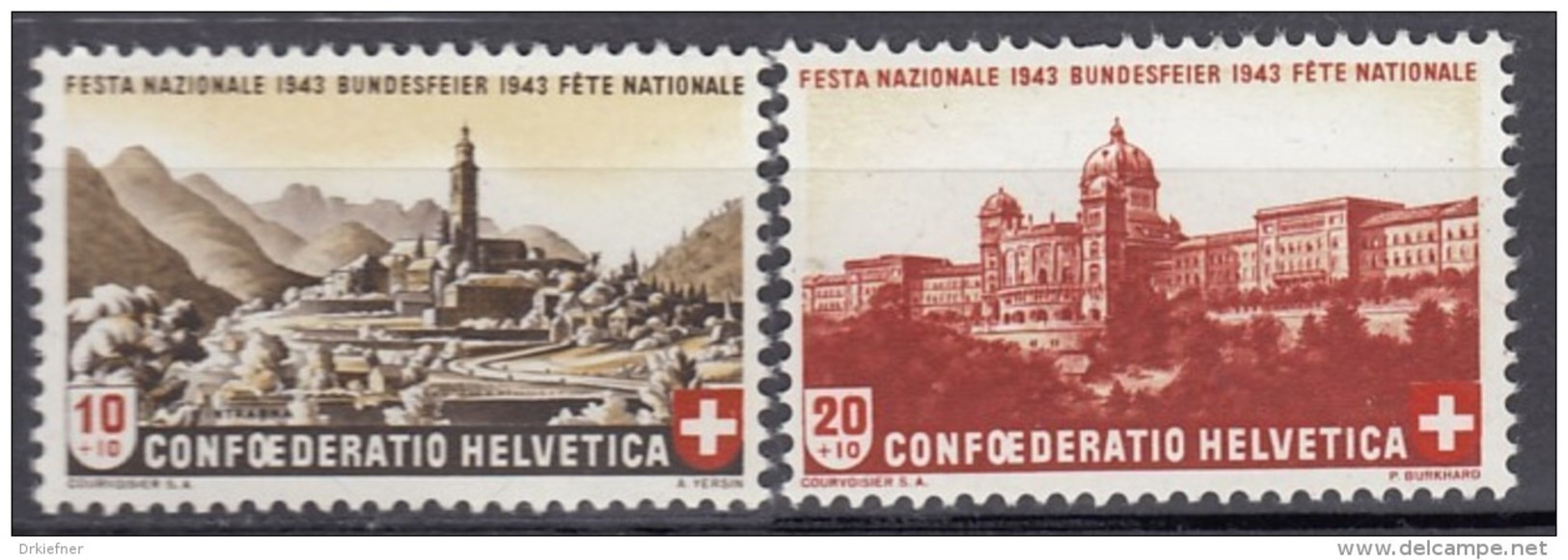 SCHWEIZ 420-421, Postfrisch **, "Pro Patria" 1943, Berufliche Förderung Der Jugend - Ungebraucht