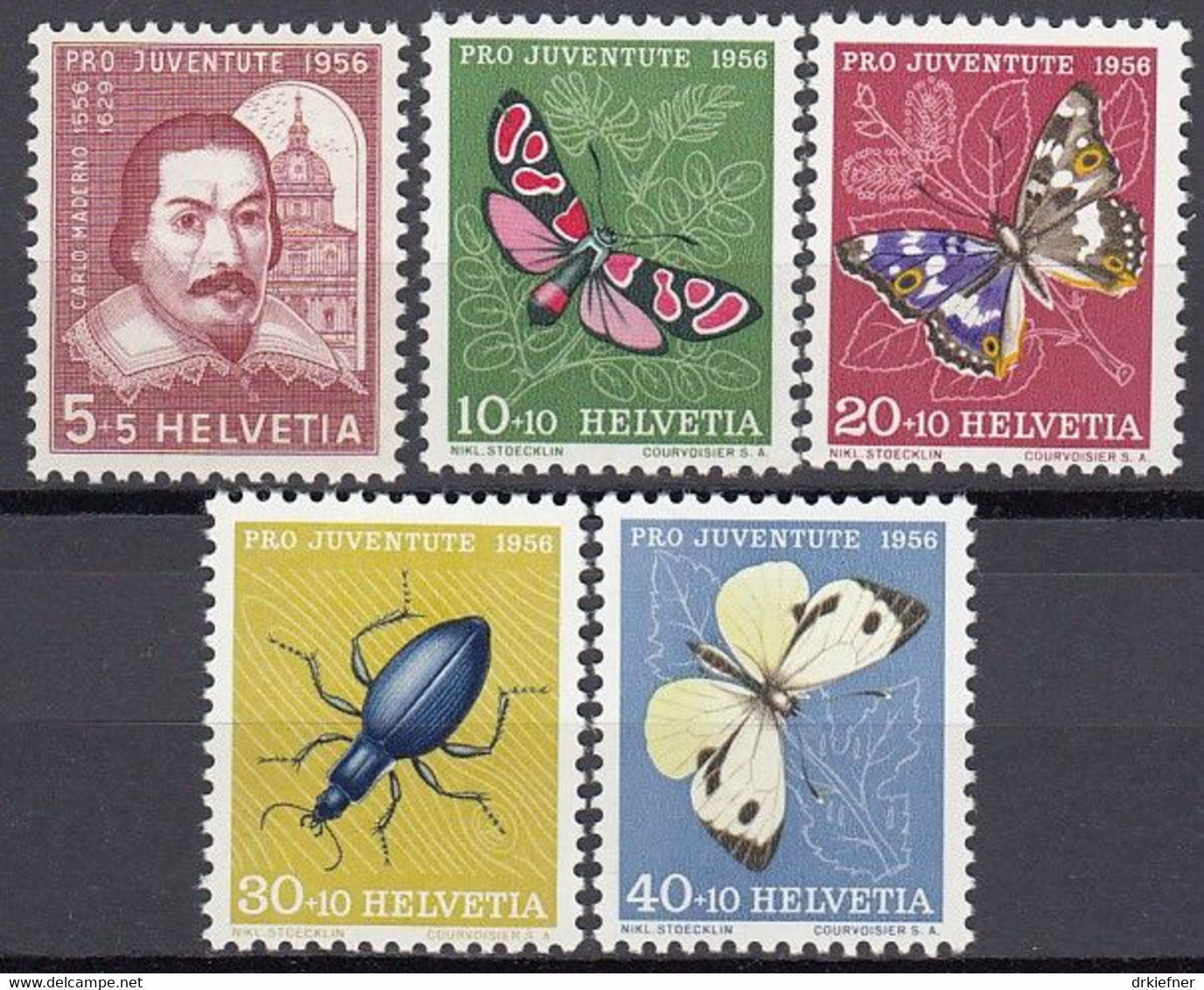 SCHWEIZ  632-636,  Postfrisch **, Pro Juventute 1956, Insekten - Ongebruikt