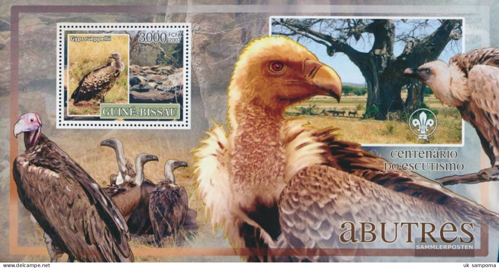Guinea-Bissau Miniature Sheet 604 (complete. Issue) Unmounted Mint / Never Hinged 2007 Birds - Geier - Pfadfinderlogo - Guinée-Bissau