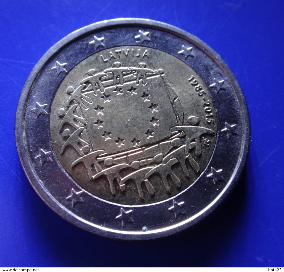 (!)  Latvia 2015 Year 2 Euro Commemorative Coin "30 Years Of EU Flag"  !!!  CICULATED  !!!! - Letland